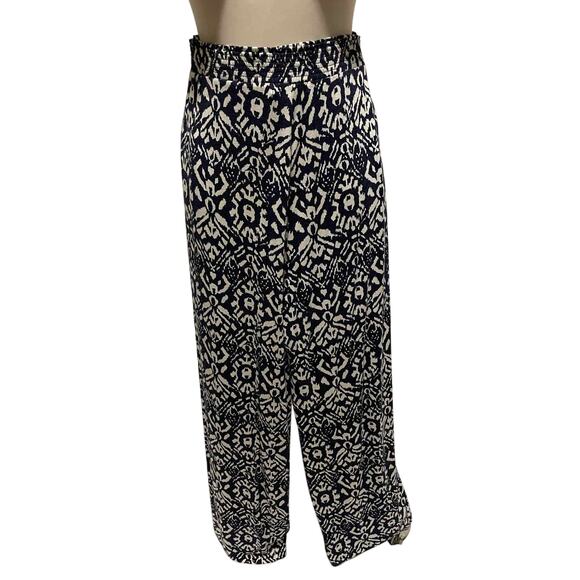 Lauren Pants - Lauren Navy/White Print Wide Elastic Waist Size‎ 3X Pants